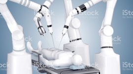 3d render of a robotic surgery scene